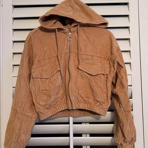 Urban Outfitters Corduroy Cropped Zip Up